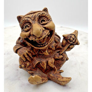 Vintage troll, gargoyle, gnome, or elf Resin ugly weird sculpture 3" tall